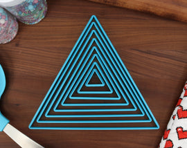XL Triangle Cookie Cutters - 8in Through 1in - Concentric Cutter - All Sizes included - Decorative Fondant Cakes & Cookie Towers