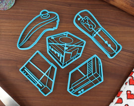 Nintendo Consoles Cookie Cutters - Gamecube, NES, Switch Lite, Wii, Wii Nunchuck, Wiimote - Gaming Consoles and Classic Console Baking Tools