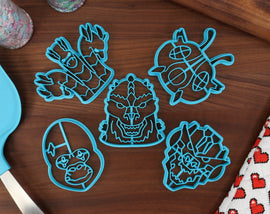 Killer Kaijus Cookie Cutters, Set 1 - Ape Kaiju, Hydra Kaiju, Lizard Kaiju, Mecha Lizard, Moth Kaiju - Kaiju Cookies & Baking Tools