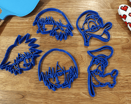 Kingdom Hearts 1 Character Cookie cutters - Sora, Riku, Kairi, Donald, Goofy - LootCaveCo
