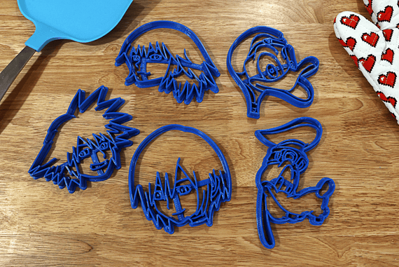 Kingdom Hearts 1 Character Cookie cutters - Sora, Riku, Kairi, Donald, Goofy - LootCaveCo