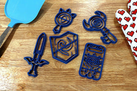 Legend of Zelda Cookie Cutters - Master Sword, Boss Key, Deku Shield, Lens of truth, Sheikah Slate - Breath of the Wild / Nintendo Gift - LootCaveCo