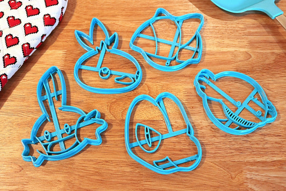 Pokemon Generation 3 Starter Cookie Cutters- Mudkip, Treecko, Torchic, Ralts, Wailmer - LootCaveCo