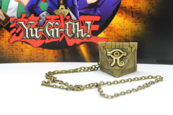 Yu-Gi-Oh Millennium Puzzle Pyramid Pendant Chain Necklace Metal gold,  Hobbies & Toys, Toys & Games on Carousell