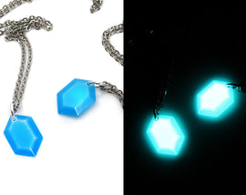 Zelda Glow in the Dark Rupee Pendant Necklace Legend of Zelda Breath of the Wild Necklace - Nintendo/Zelda Gift - LootCaveCo